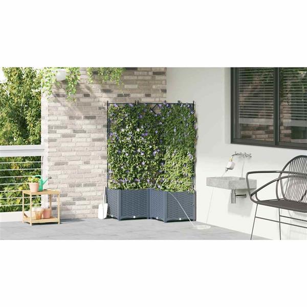 Grote foto vidaxl tuinplantbakken lichtgrijs 80 x 80 x 142 cm staal tuin en terras overige tuin en terras
