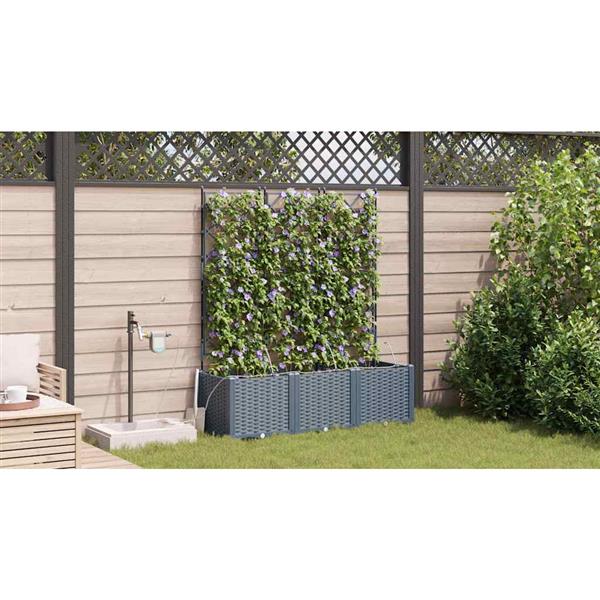 Grote foto vidaxl tuinplantbakken lichtgrijs 120 x 40 x 142 cm staal tuin en terras overige tuin en terras