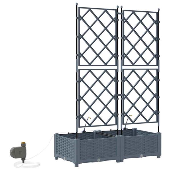 Grote foto vidaxl tuinplantbakken lichtgrijs 80 x 40 x 126 cm staal tuin en terras overige tuin en terras