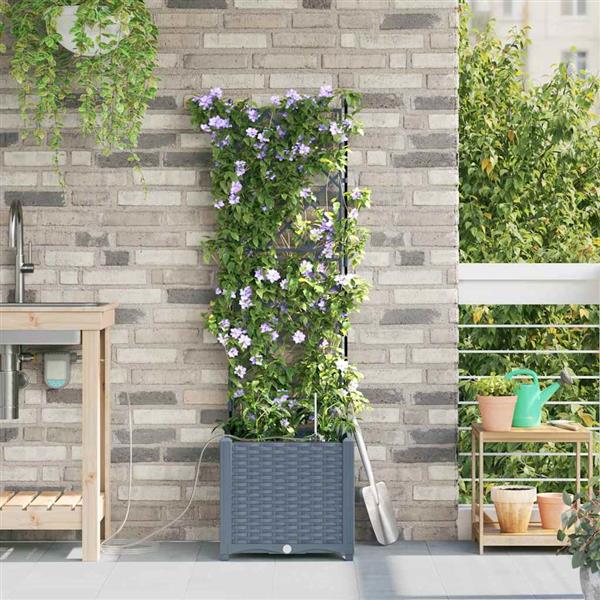 Grote foto vidaxl tuinplantbakken lichtgrijs 40 x 40 x 142 cm staal tuin en terras overige tuin en terras