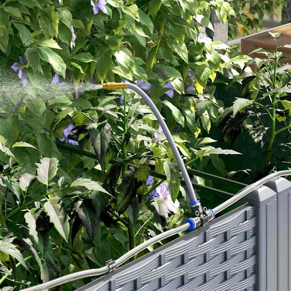 Grote foto vidaxl tuinplantbakken lichtgrijs 40 x 40 x 142 cm staal tuin en terras overige tuin en terras