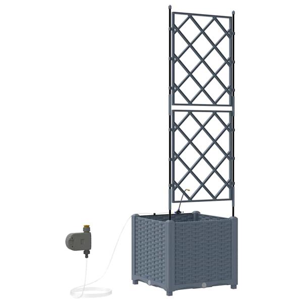 Grote foto vidaxl tuinplantbakken lichtgrijs 40 x 40 x 142 cm staal tuin en terras overige tuin en terras