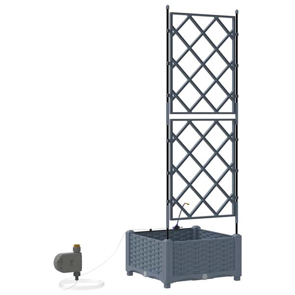 Grote foto vidaxl tuinplantbakken lichtgrijs 40 x 40 x 126 cm staal tuin en terras overige tuin en terras