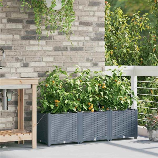 Grote foto vidaxl tuinplantbakken lichtgrijs 120 x 40 x 37.5 cm staal tuin en terras overige tuin en terras