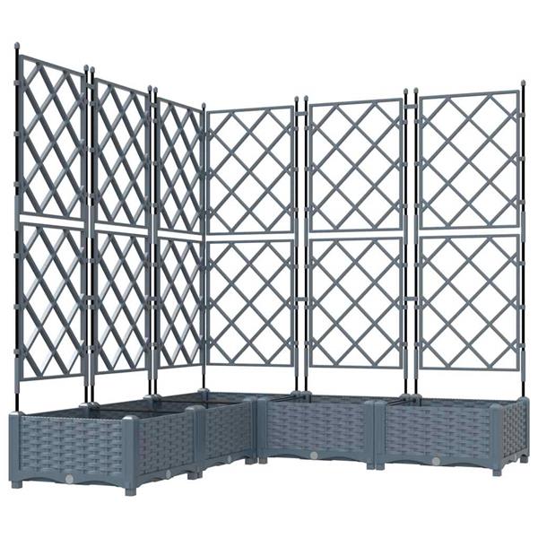 Grote foto vidaxl tuindruppel met trellis 5 pcs lichtgrijs 120 x 120 x 125 5 cm tuin en terras overige tuin en terras