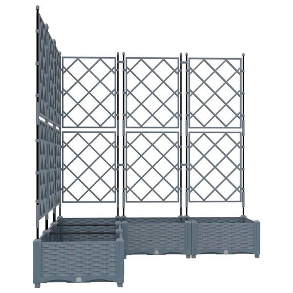 Grote foto vidaxl tuindruppel met trellis 5 pcs lichtgrijs 120 x 120 x 125 5 cm tuin en terras overige tuin en terras