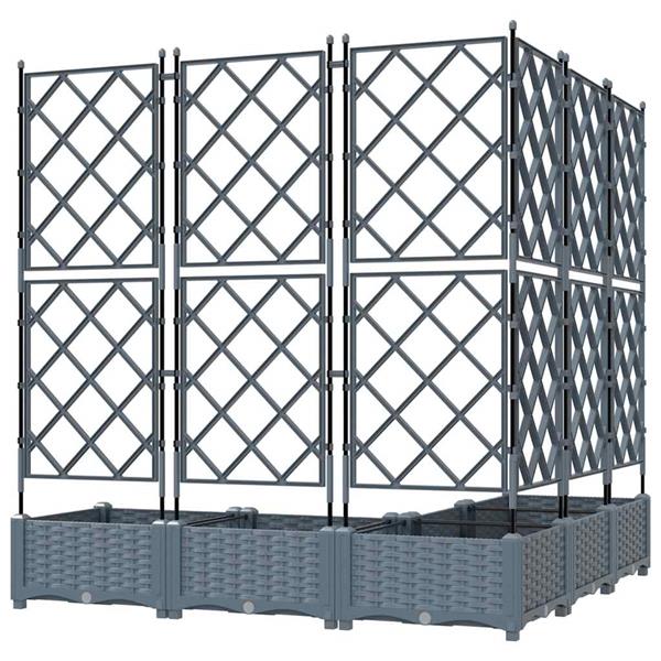 Grote foto vidaxl tuindruppel met trellis 5 pcs lichtgrijs 120 x 120 x 125 5 cm tuin en terras overige tuin en terras