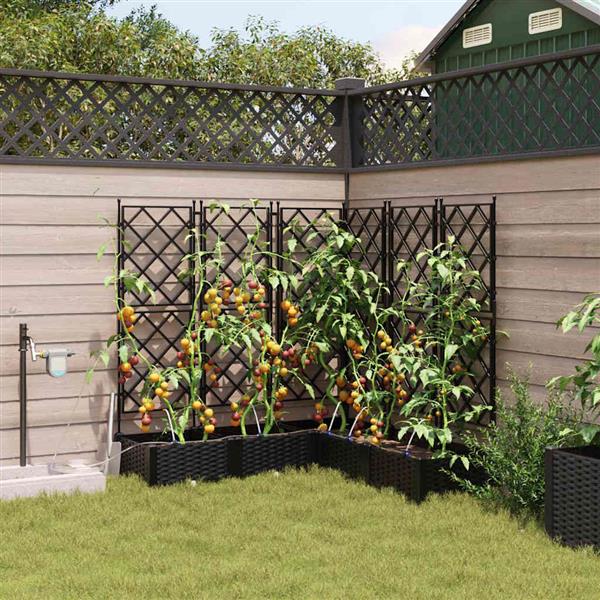 Grote foto vidaxl tuinplantbakken zwart 120 x 120 x 126 cm staal tuin en terras overige tuin en terras