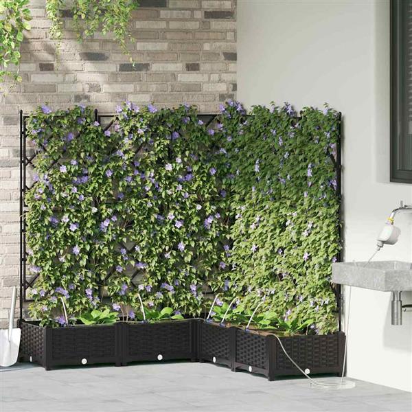 Grote foto vidaxl tuinplantbakken zwart 120 x 120 x 126 cm staal tuin en terras overige tuin en terras