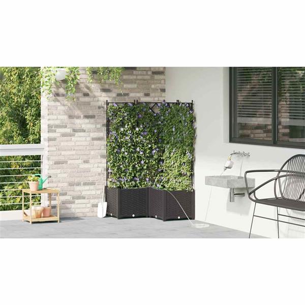 Grote foto vidaxl tuinplantbakken zwart 80 x 80 x 142 cm staal tuin en terras overige tuin en terras
