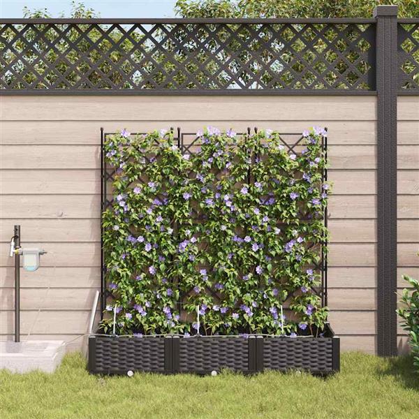 Grote foto vidaxl tuinplantbakken zwart 120 x 40 x 126 cm staal tuin en terras overige tuin en terras