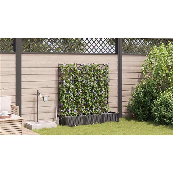 Grote foto vidaxl tuinplantbakken zwart 120 x 40 x 126 cm staal tuin en terras overige tuin en terras