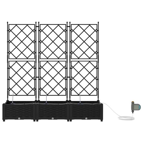 Grote foto vidaxl tuinplantbakken zwart 120 x 40 x 126 cm staal tuin en terras overige tuin en terras