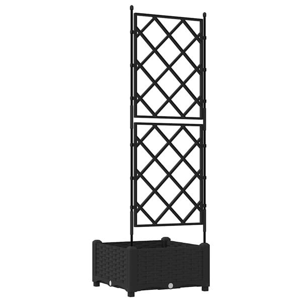 Grote foto vidaxl tuindruppel met trellis zwart 40 x 40 x 125 5 cm pp tuin en terras overige tuin en terras