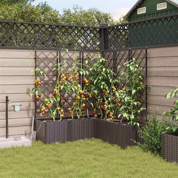 Grote foto vidaxl tuinplantbakken bruin 120 x 120 x 142 cm staal tuin en terras overige tuin en terras