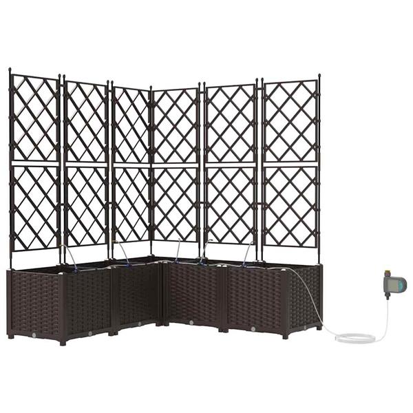 Grote foto vidaxl tuinplantbakken bruin 120 x 120 x 142 cm staal tuin en terras overige tuin en terras