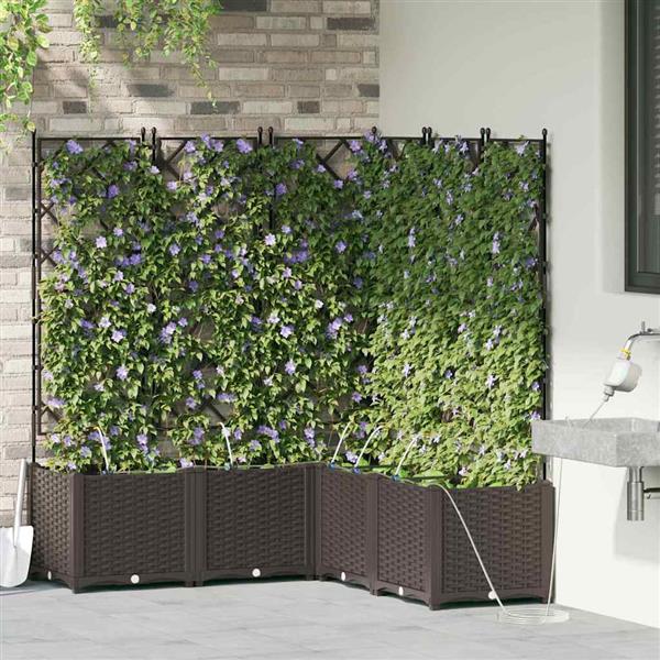 Grote foto vidaxl tuinplantbakken bruin 120 x 120 x 142 cm staal tuin en terras overige tuin en terras