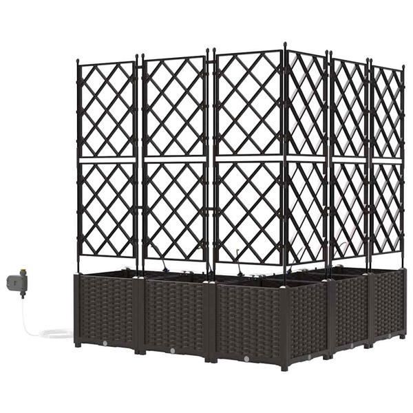 Grote foto vidaxl tuinplantbakken bruin 120 x 120 x 142 cm staal tuin en terras overige tuin en terras