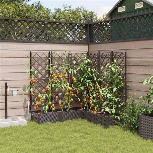 Grote foto vidaxl tuinplantbakken bruin 120 x 120 x 126 cm staal tuin en terras overige tuin en terras