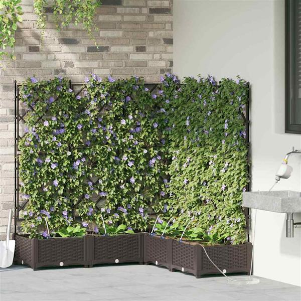 Grote foto vidaxl tuinplantbakken bruin 120 x 120 x 126 cm staal tuin en terras overige tuin en terras