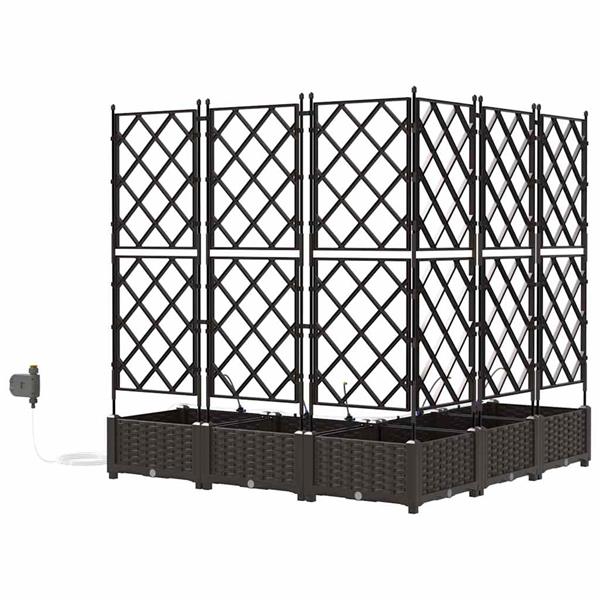 Grote foto vidaxl tuinplantbakken bruin 120 x 120 x 126 cm staal tuin en terras overige tuin en terras