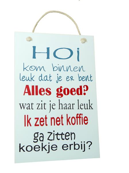 Grote foto tekstbord hoi huis en inrichting woningdecoratie