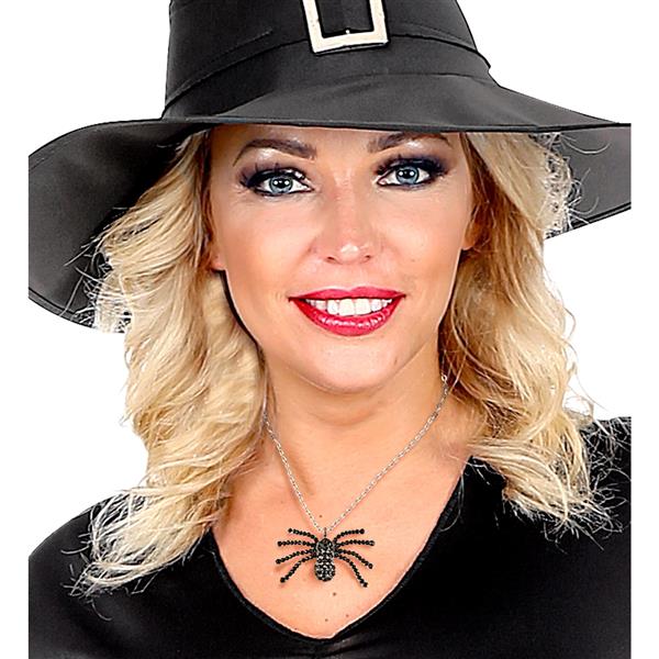 Grote foto halloween ketting zwart spin met diamanten verzamelen overige verzamelingen