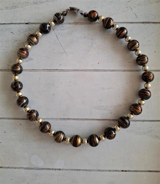 Grote foto vintage halssnoer fantasieparels in aardetinten sieraden tassen en uiterlijk kettingen