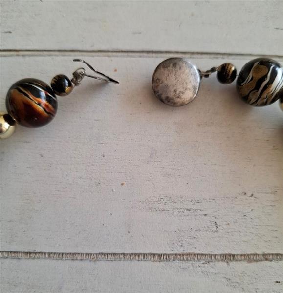 Grote foto vintage halssnoer fantasieparels in aardetinten sieraden tassen en uiterlijk kettingen