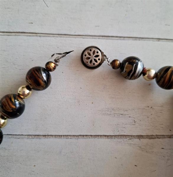 Grote foto vintage halssnoer fantasieparels in aardetinten sieraden tassen en uiterlijk kettingen