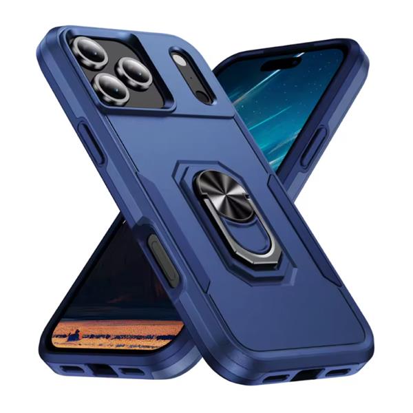 Grote foto iphone 17 militair shockproof hoesje met kickstand grip socket magnetische cover case blauw telecommunicatie mobieltjes