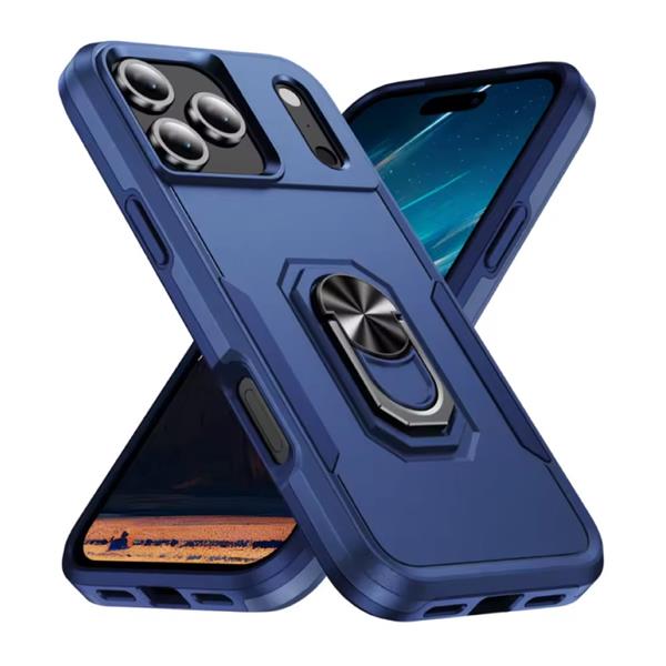 Grote foto iphone 17 pro militair shockproof hoesje met kickstand grip socket magnetische cover case blau telecommunicatie mobieltjes