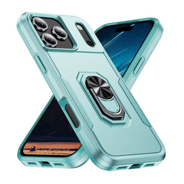 Grote foto iphone 16e militair shockproof hoesje met kickstand grip socket magnetische cover case groen telecommunicatie mobieltjes