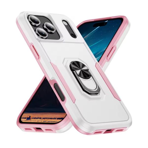 Grote foto iphone 16 pro militair shockproof hoesje met kickstand grip socket magnetische cover case wit telecommunicatie mobieltjes