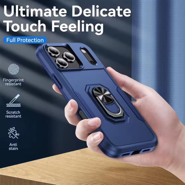 Grote foto iphone 17 militair shockproof hoesje met kickstand grip socket magnetische cover case paars telecommunicatie mobieltjes