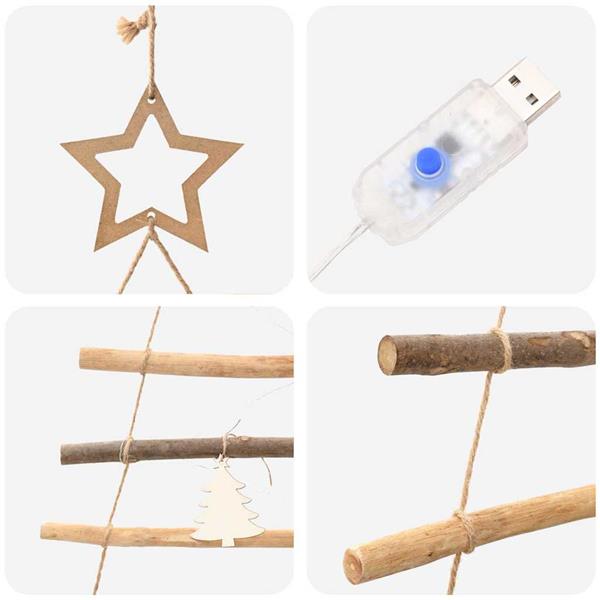 Grote foto vidaxl kerstboom met 100 led naturel 180 cm massief essenhout diversen overige diversen