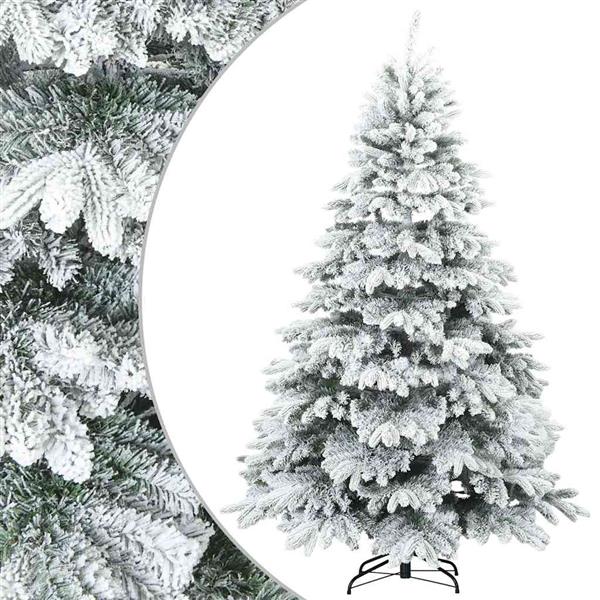 Grote foto vidaxl kunst kerstboom met geveerde takken sneeuw bedekt wit 210 cm diversen overige diversen