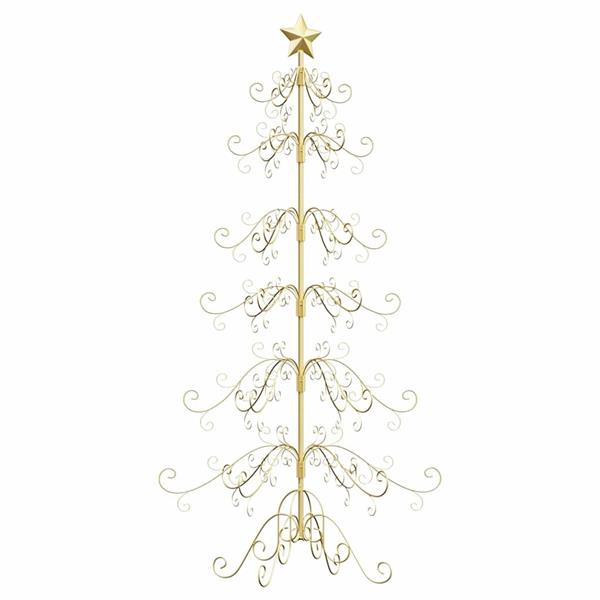 Grote foto vidaxl metalen kerstboom met standaard goud 180 cm poedergecoat staal diversen overige diversen