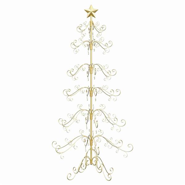 Grote foto vidaxl metalen kerstboom met standaard goud 180 cm poedergecoat staal diversen overige diversen