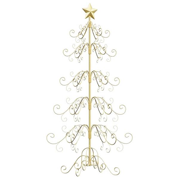 Grote foto vidaxl metalen kerstboom met standaard goud 150 cm poedergecoat staal diversen overige diversen