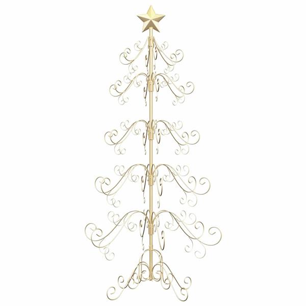 Grote foto vidaxl metalen kerstboom met standaard goud 150 cm poedergecoat staal diversen overige diversen
