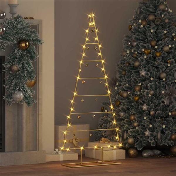 Grote foto vidaxl metalen kerstboom met standaard goud 125 cm poedergecoat staal diversen overige diversen