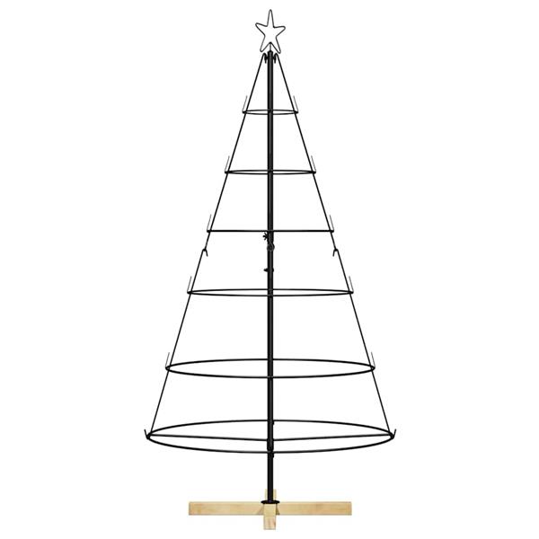 Grote foto vidaxl kerst cone boom met standaard zwart 150 cm staal diversen overige diversen