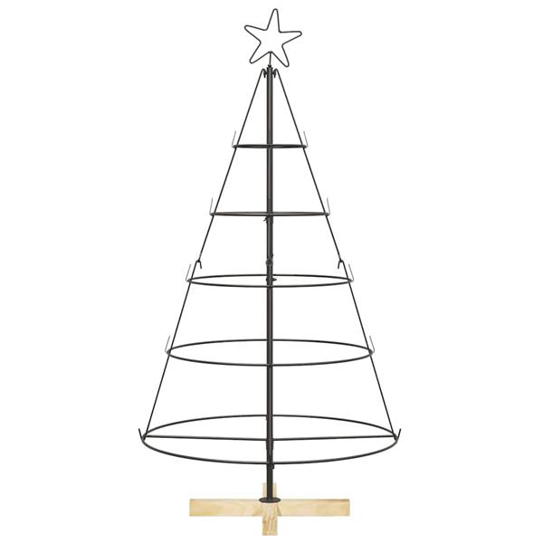 Grote foto vidaxl kerst cone boom met standaard zwart 125 cm staal diversen overige diversen