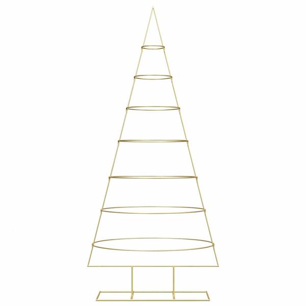 Grote foto vidaxl metalen kerstboom met standaard goud 210 cm poedergecoat staal diversen overige diversen