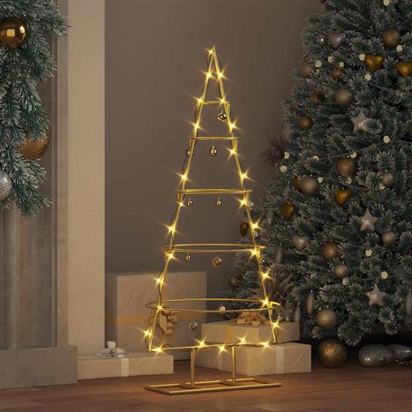 Grote foto vidaxl metalen kerstboom met standaard goud 90 cm poedergecoat staal diversen overige diversen