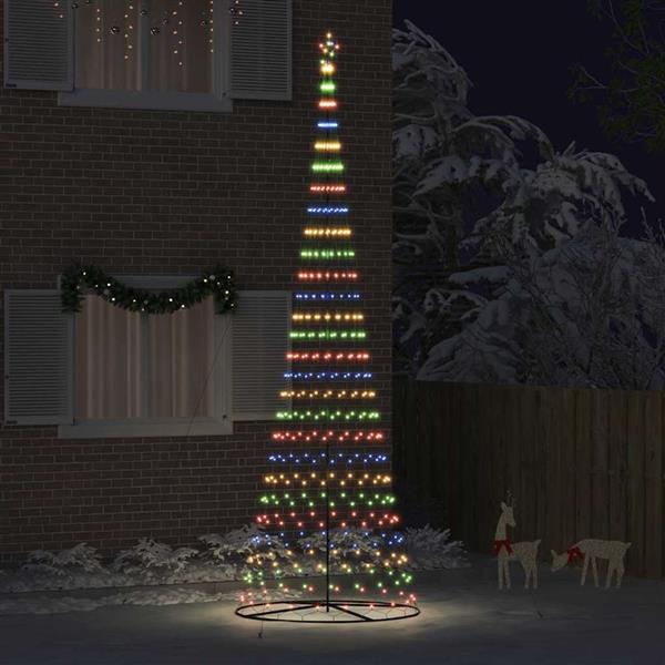 Grote foto vidaxl led kerstboom met 550 led multikleur 160 x 160 x 500 cm metaal diversen overige diversen