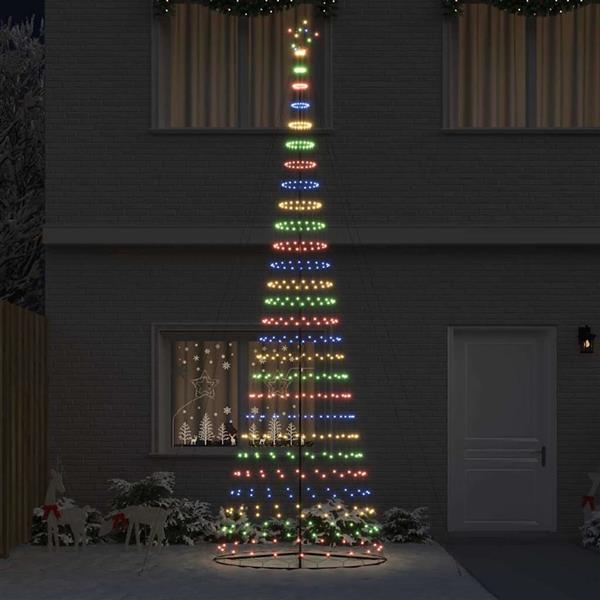 Grote foto vidaxl led kerstboom met 550 led multikleur 160 x 160 x 500 cm metaal diversen overige diversen