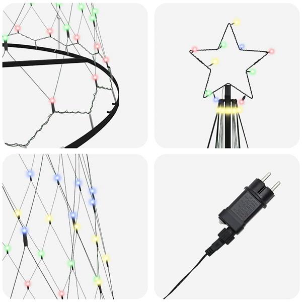 Grote foto vidaxl led kerstboom met 550 led multikleur 160 x 160 x 500 cm metaal diversen overige diversen