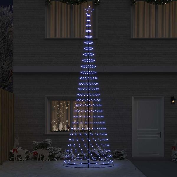 Grote foto vidaxl led kerstboom met 550 led blauw 160 x 160 x 500 cm metaal diversen overige diversen